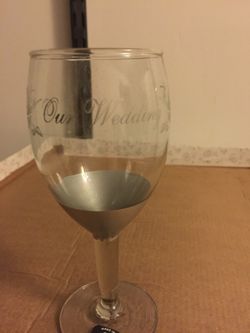 Silver Our Wedding toasting glasses