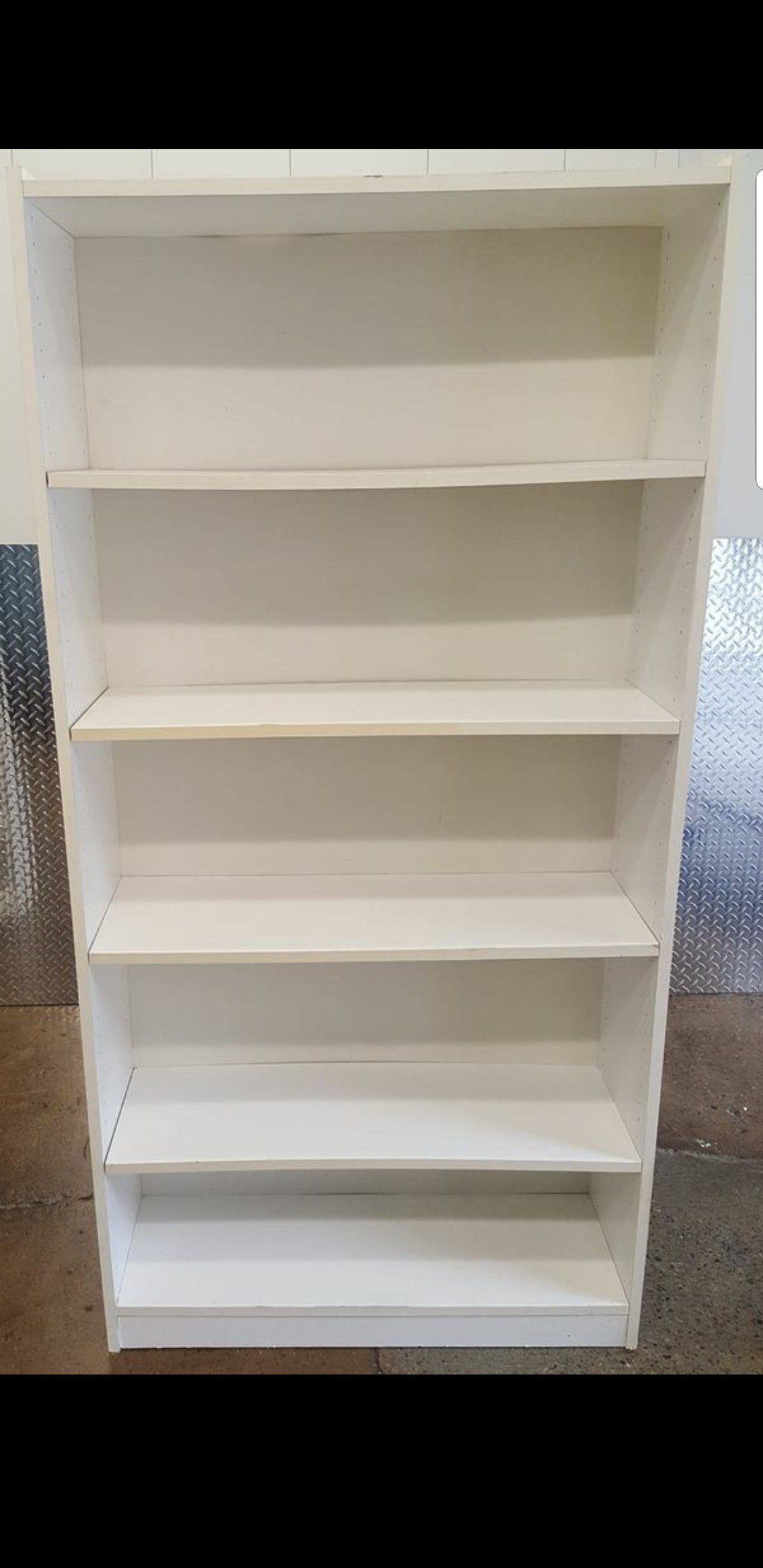 White 5 Shelf Adjustable Bookcase