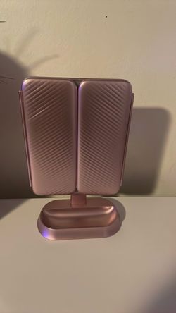 Rose Gold Trifold LED Vanity Mirror