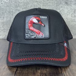 Goorin Bros The Farm Animal The Black Swan Trucker Hat Exclusive Limited Holo Tags Labels New