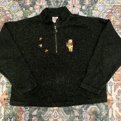  Vintage Winnie the Pooh Fleece Quarter Zip Sweater  