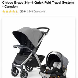 Chicco Bravo Key Fit 30 - Stroller/Car Seat/Carrier 3 In 1 Travel System