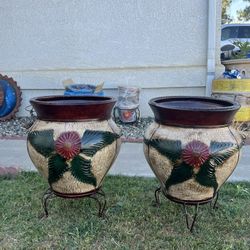 pair of garden pots