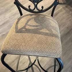 Two Iron Rod With Cushion Barstools