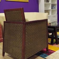 Woven Leather Chairs. 2  Leather Accent Chairs 