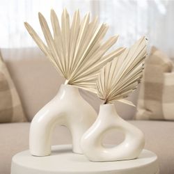 Ceramic Donut Vases Set of 2 forModern Home Décor