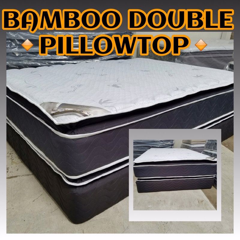 Double pillowtop mattress! Boxspring included in low price