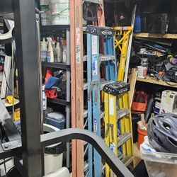 Three Fiberglass Werner Step Ladders