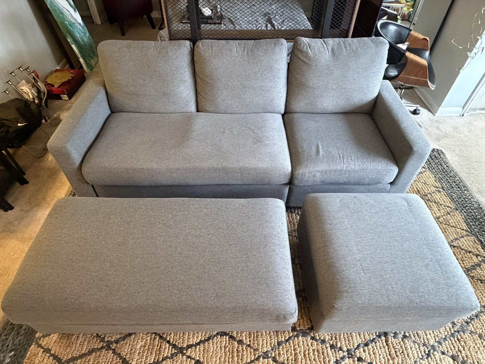 Couch and Ottoman Set