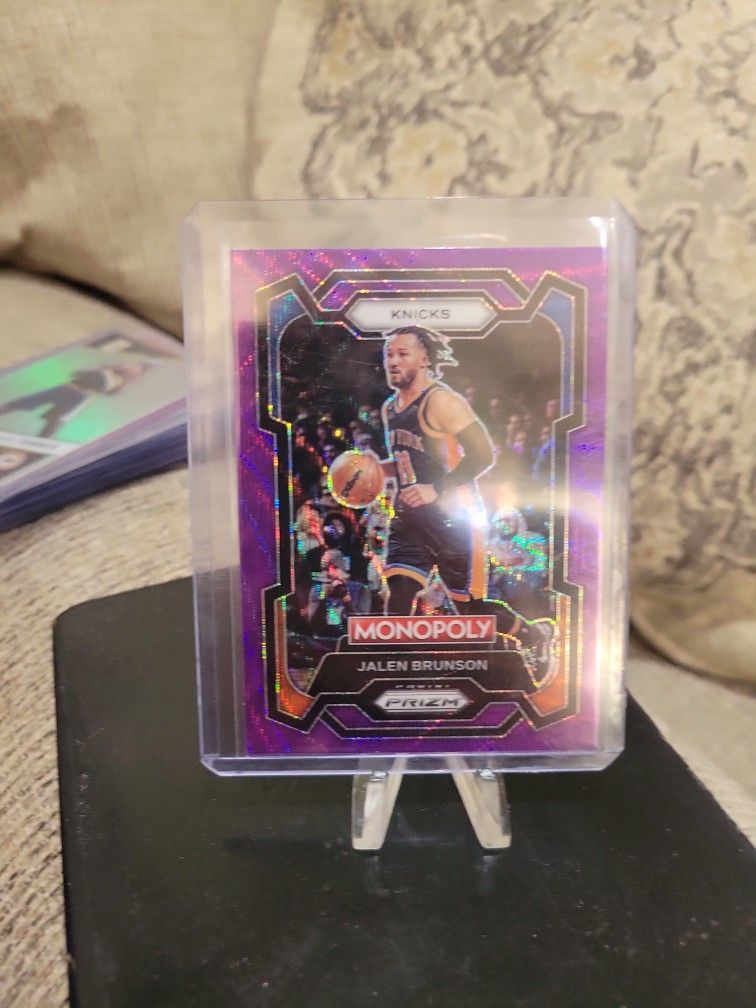 Jalen Brunson Monopoly Purple Silver Wave Prizm Basketball Card
