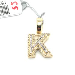 10kt Gold 2 Tier Diamond Letter K Pendant 1.60grams 158223 4