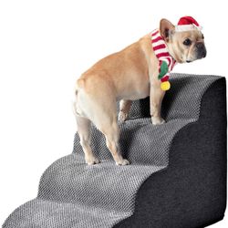 Curved Dog Stairs for High Beds Approx 22.6" H, Step Dog Steps for Small Dogs and Cats.