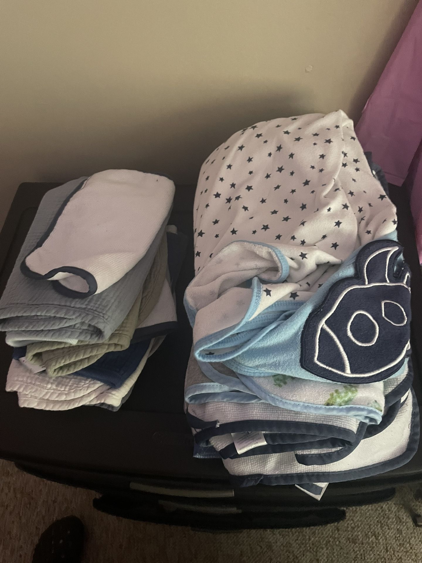 Baby blankets towels, and burp cloths