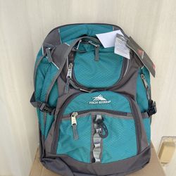 High Sierra Access Backpack, DEEP JADE/CHARCOAL Color. Brand New