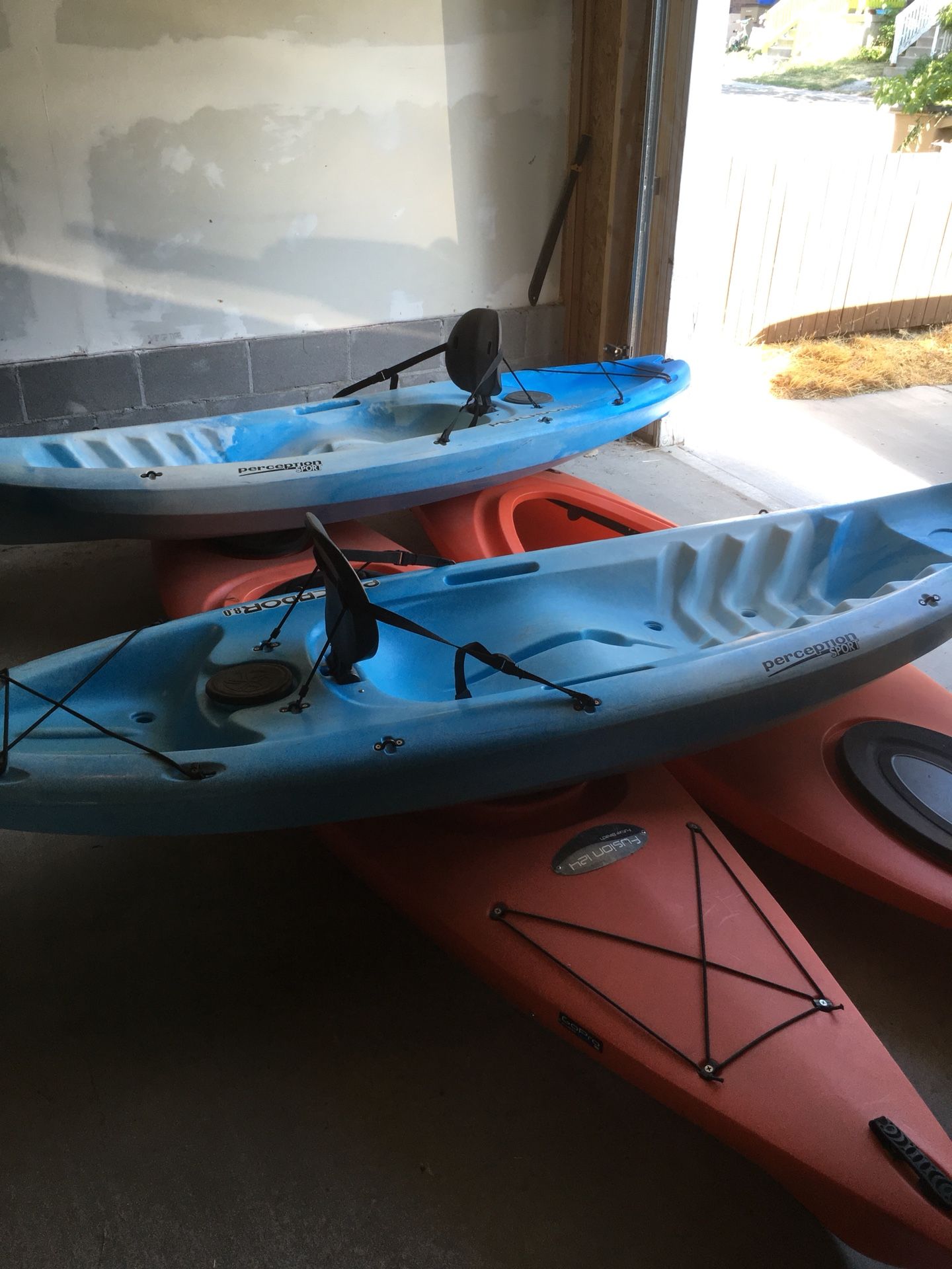 4 kayaks (two ocean & 2 traditional) and two paddles