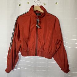 Iris Red Woman’s Satin Bomber Jacket Sz s Patch Savage 