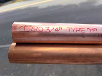 3/4 Cooper pipes