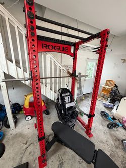 Rogue Monster Power Rack – Red – Heavy Duty Commercial Gym Squat Rack