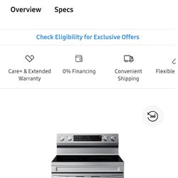 Electric Samsung stove new