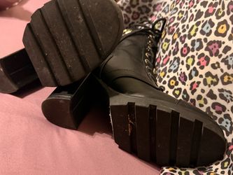 Black Lace-Up Combat Boots