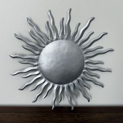 Silver Metal Sun Wall Art