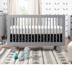 Brand New Gray Babyletto Crib: Mattress Set
