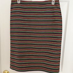 Talbots Lined Striped Multicolor Pencil Skirt Size 6