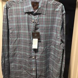 Tattersall London mens dress shirt large - 16/16.5 -32/33