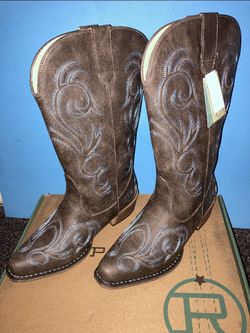 NEW Roper Women’s Western Boots Size 10.5 Brown Embroidered Snip Toe 🔥