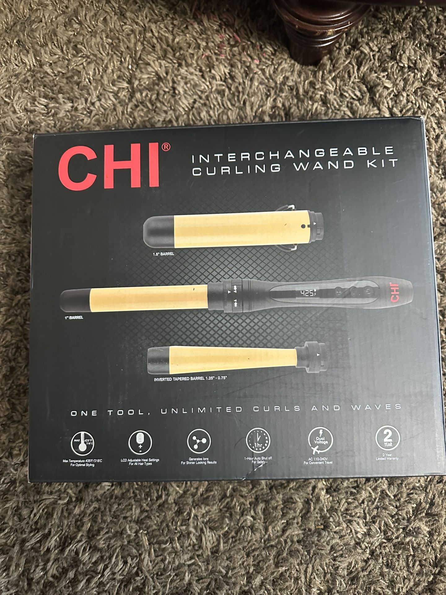 CHI Interchangeable Curling Wand With Inverted Tapered