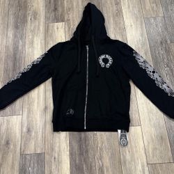 *BRAND NEW* CHROME HEARTS FLORAL ZIP UP