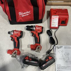 Milwaukee Tool 3692-22Ct M18 Compact Brushless 2-Tool Combo Kit, Cordless