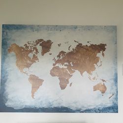  World Map Wrapped Canvas