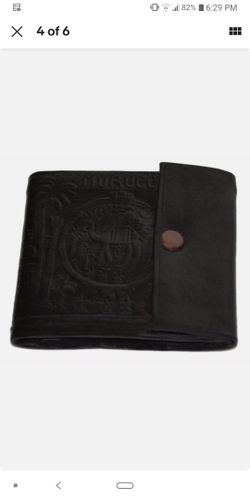 Moroccan Wallet Coin Genuine Leather Bi-fold Handmade Pocket Unisex Small black.