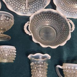 1940' Moonstone Hobnail Glass $150