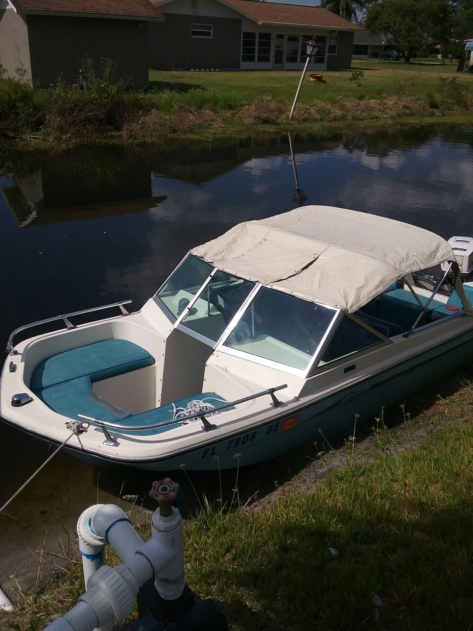 15 ft 73 Cobia boat 50hp Johnson