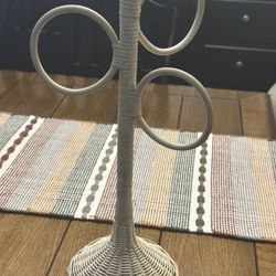 Cottage Core/ Boho Vintage Wicker Towel Holder 