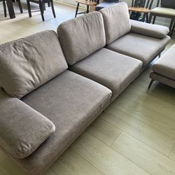 103” Upholstered Sofa With Ottoman