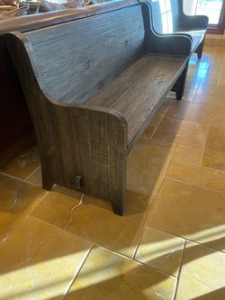 set of 2 vintage wooden church benches
