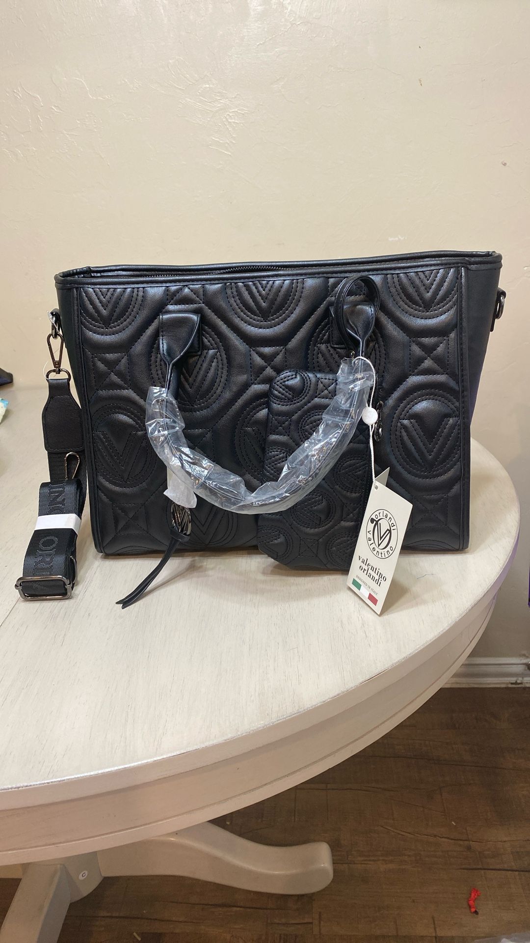 “Valentino Orlandi” Black Tote