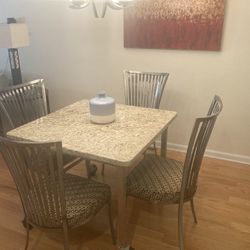 Granite Kitchen Table w/4 Chairs(set)
