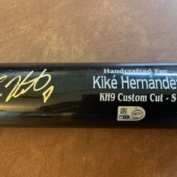 Autographed Bat - Kike Hernandez 