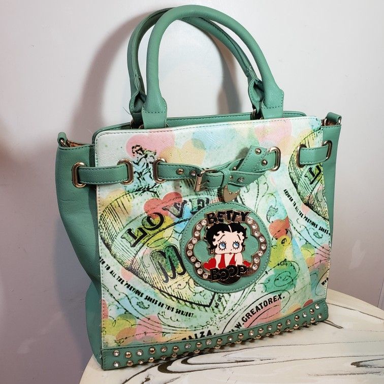 BETTY BOOP NEW !BAG with Bling,hearts & Rindstones Roomy & So Loveable!!
