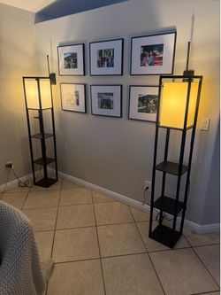 Brightech shelf floor lamp set of 2