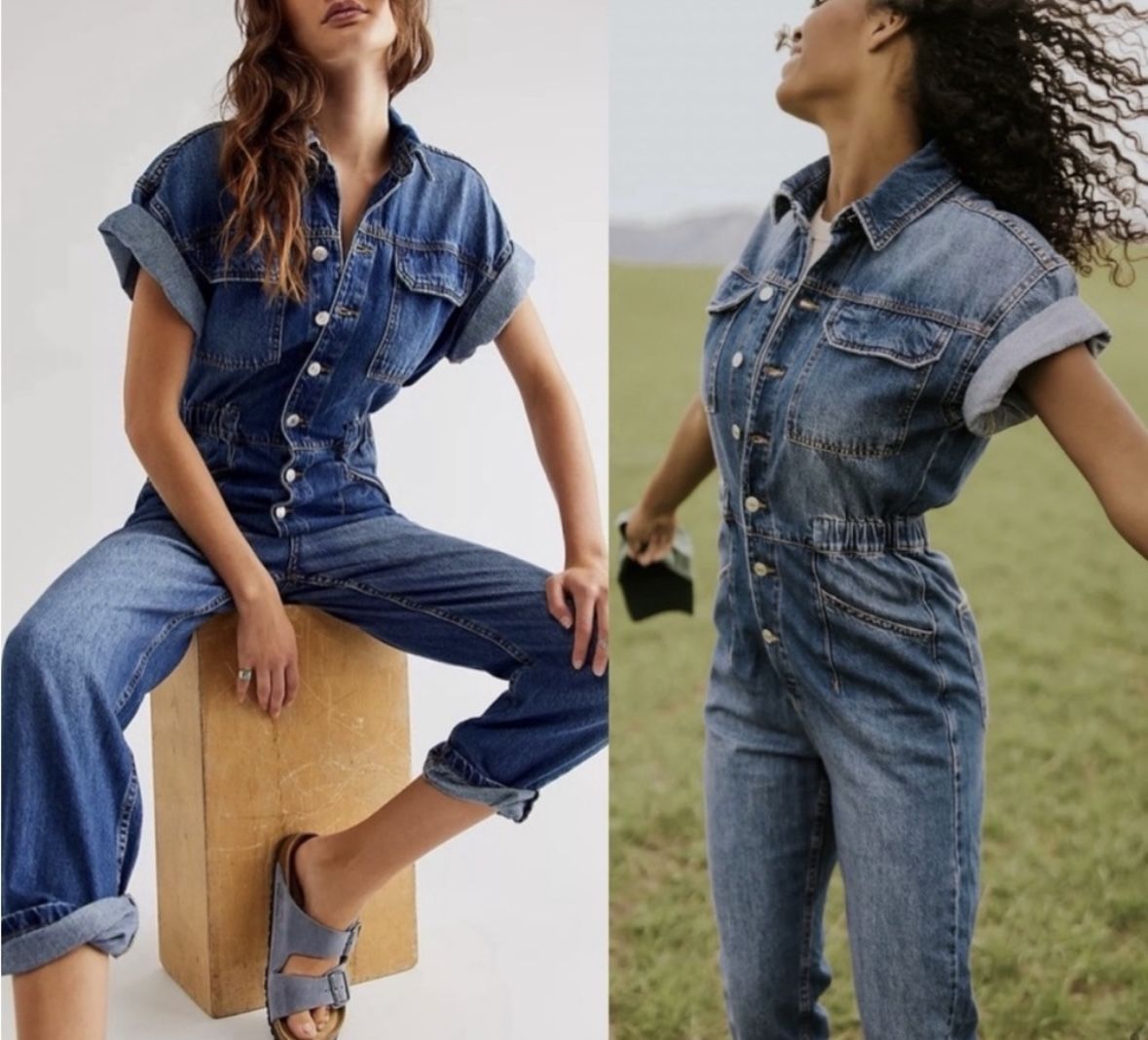 We the Free Marci Denim Jumpsuit by Free People NWOT