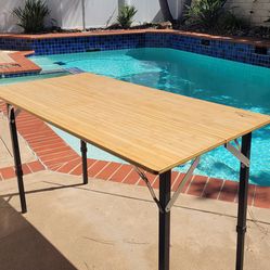 Bamboo folding table (height adjustable)