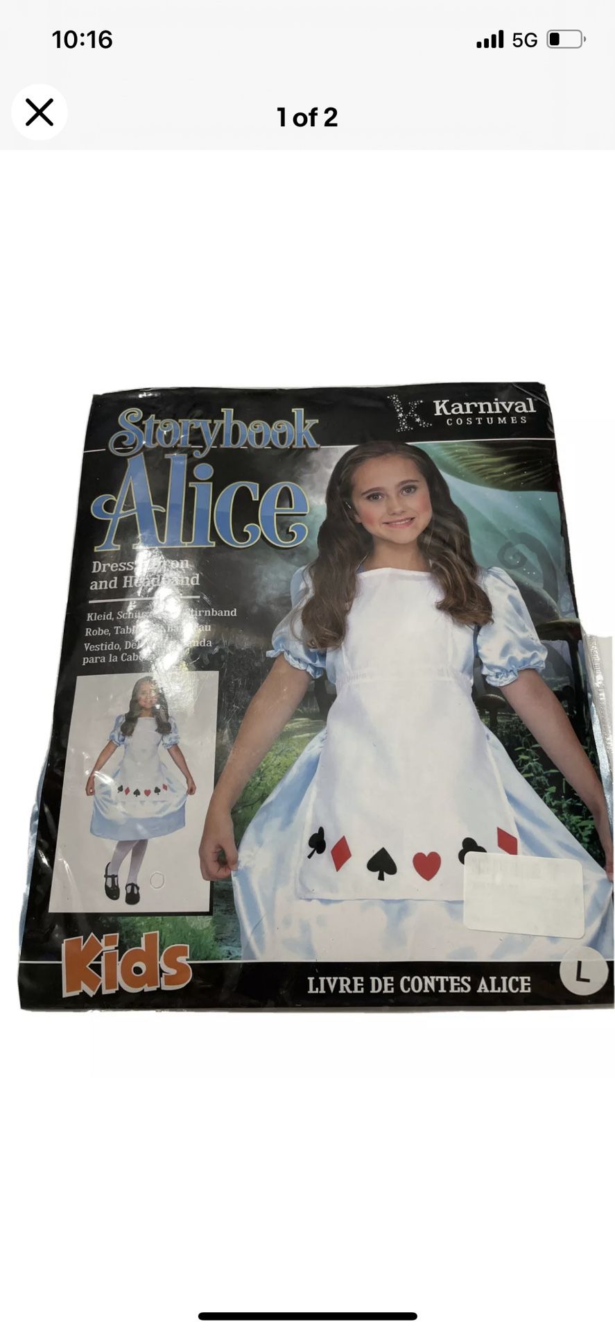 Story book Alice (in wonderland) girl by Karnival costumes - size Large