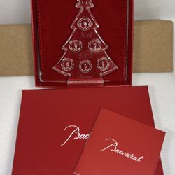 Baccarat Crystal Noël Christmas Tree Ornament 2008 – Original Box & Booklet