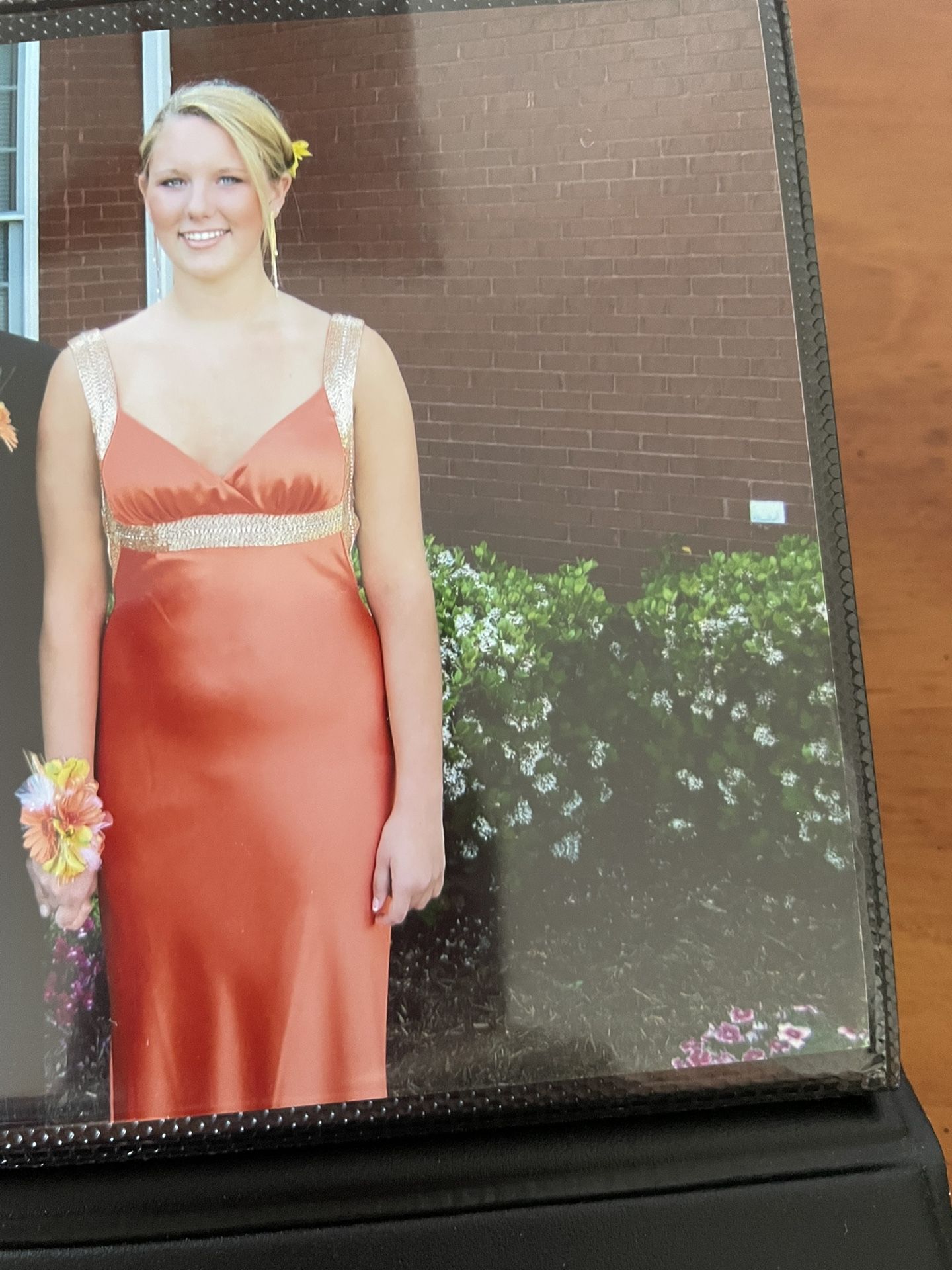Tangerine Silk Prom Dress Size 6