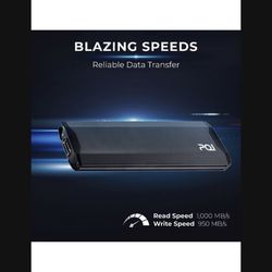 PQI 512GB EXTERNAL M.2 SSD, 3D NAND Flash, Gen2 PCle, NVMe, M.2 2280, USB-C 3.2, Powerful Performance, Ultra-Slim, Windows/Mac/Laptop/PC, 1,000MB/s Re